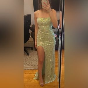 Never worn Windsor size small sequin green prom dress